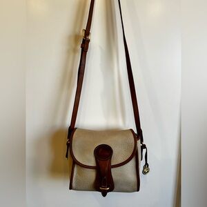 Vintage Dooney & Bourke All Weather Leather Small Essex Crossbody - Bone/Tan